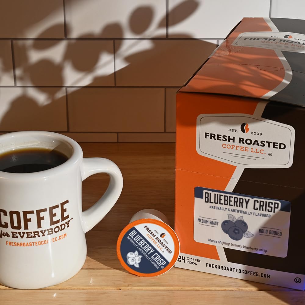 Fresh Roasted Coffee, Blueberry Crisp, Flavored Coffee Pods, 96 Count