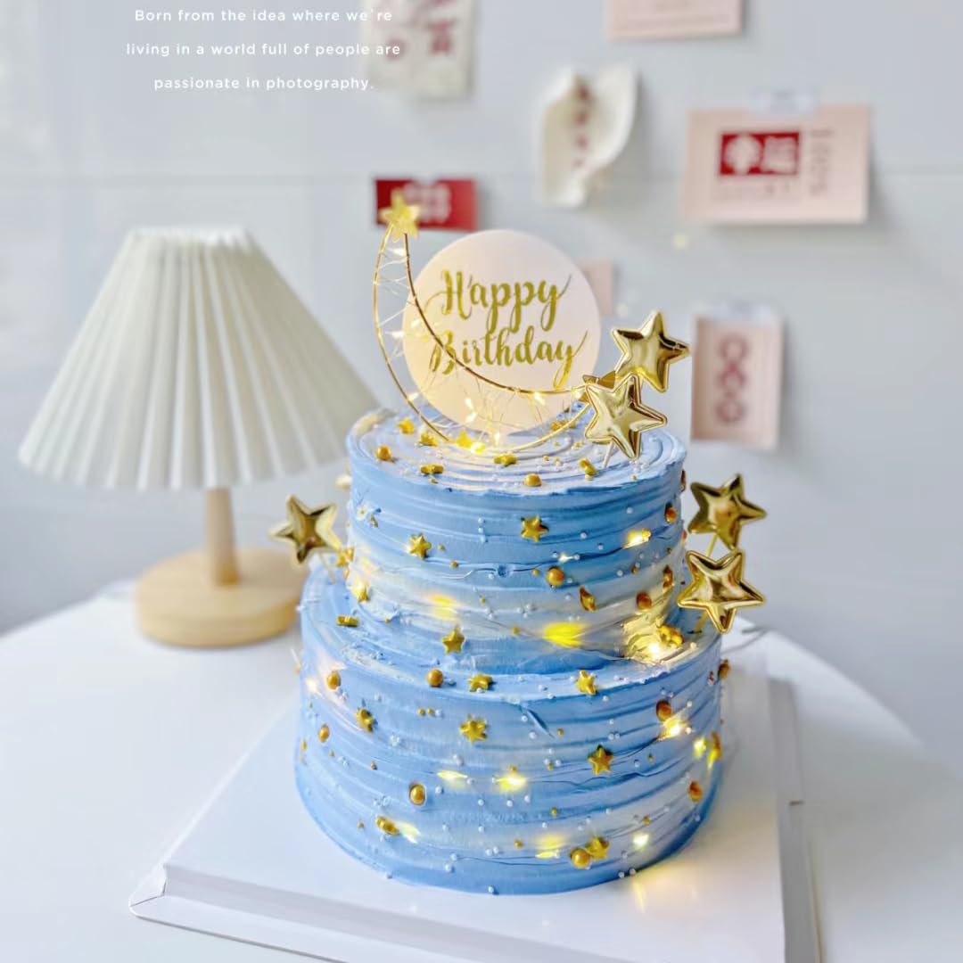 Sentovac Edible Gold Star Sprinkles | Edible Cake Cupcake Sprinkles 1 Bottle 4.23Oz/ 120G | Cookie And Ice Cream Topper Decorati