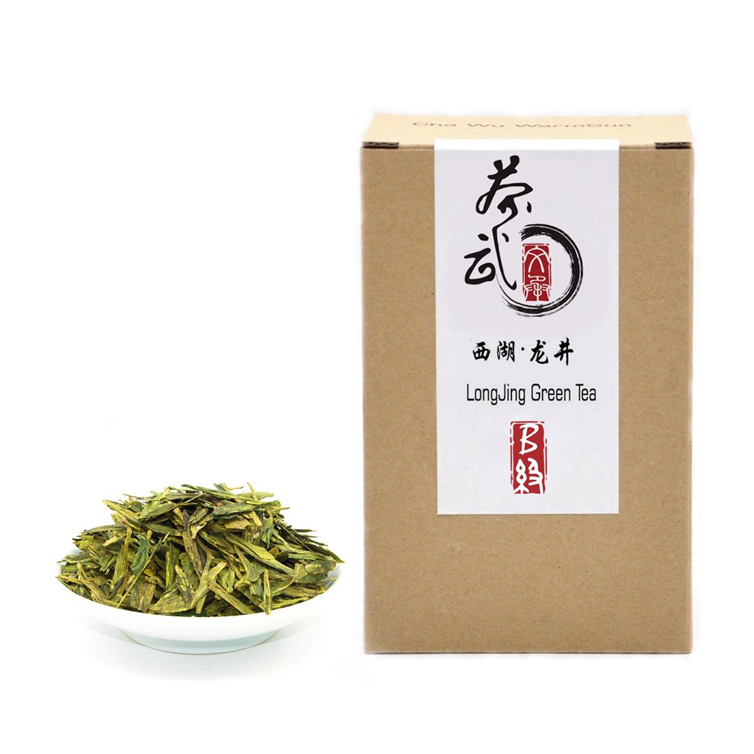 Chawuwarmsun [B] Longjing Green Tea,8.8Oz/250G,Chinese Dragon Well Green Tea Loose Leaf