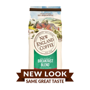 New England Coffee Breakfast Blend Decaffeinated Medium Roast Ground Coffee  10oz Bag (Pack of 1)