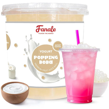 Fanale Yogurt Popping Boba Pearls, Vegan, Non GMO, Gluten Free, Fat Free, Perfect for Bubble Tea, Smoothies, Ice Cream, Desserts