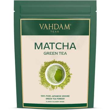 Vahdam, Matcha Tea Powder (50 Cups,3.53Oz) Pure Authentic Japanese Matcha Green Tea Powder  Classic Culinary Matcha From Japan