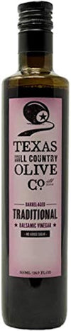 TEXAS HILL COUNTRY OLIVE CO. Traditional Balsamic Vinegar - Gourmet Barrel Aged - 16.9 Fl Oz - No Artificial Flavors or Added Sugar
