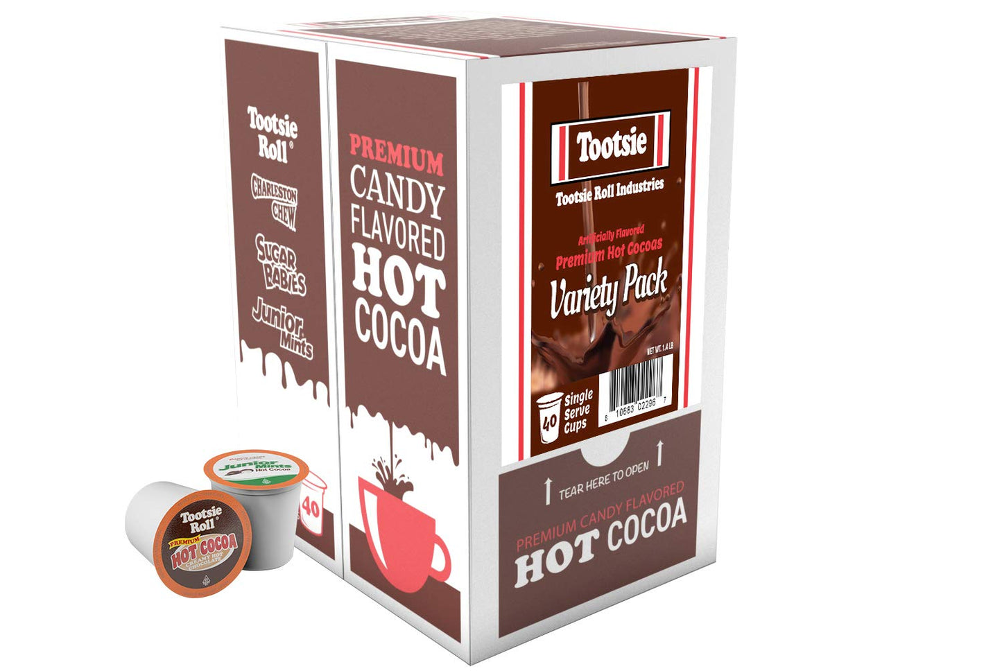 Tootsie Roll Hot Chocolate Pods Variety Pack, 40 Count, Compatible with 2.0 Keurig malt-inspired, Assorted Candy Flavors, 22.4 Ounce