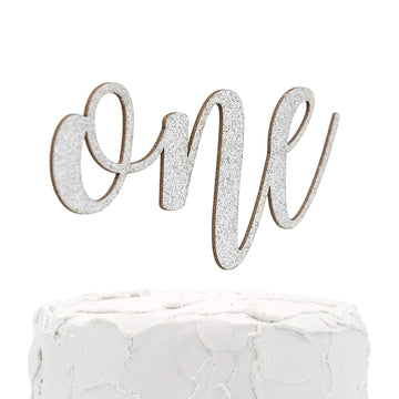 Nanasuko 1St Birthday Cake Topper - One - Double Sided Silver Glitter - Premium Quality Made In Usa