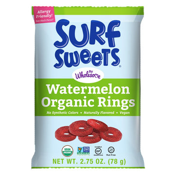 Surf Sweets Organic Watermelon Rings, Non Gmo Project Verified, Gluten Free, Nut-Free, Vegan & No Artificial Colors Or Flavors,