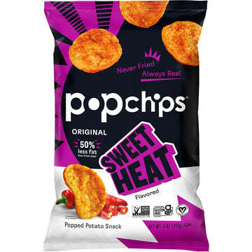 Popchips Potato Chips, Sweet Heat, 5.0Oz Share Bags, Gluten Free, Salty Snacks For Adults And Children, Non-Gmo, Vegan, Kosher (Pack Of 4)