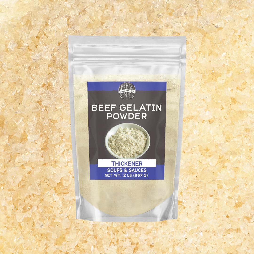 Birch & Meadow Beef Gelatin Powder, 2 Lb, Unflavored, Soup & Sauces, Thickener
