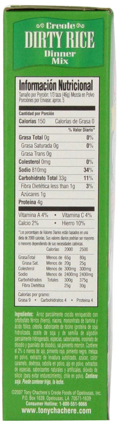 Tony Chachere'S Dirty Rice Mix, 8-Ounce (Pack Of 12)