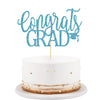 LVEUD Congrats Grad Cake Topper, Blue Cardboard Graduation Decoration for 2025 Party
