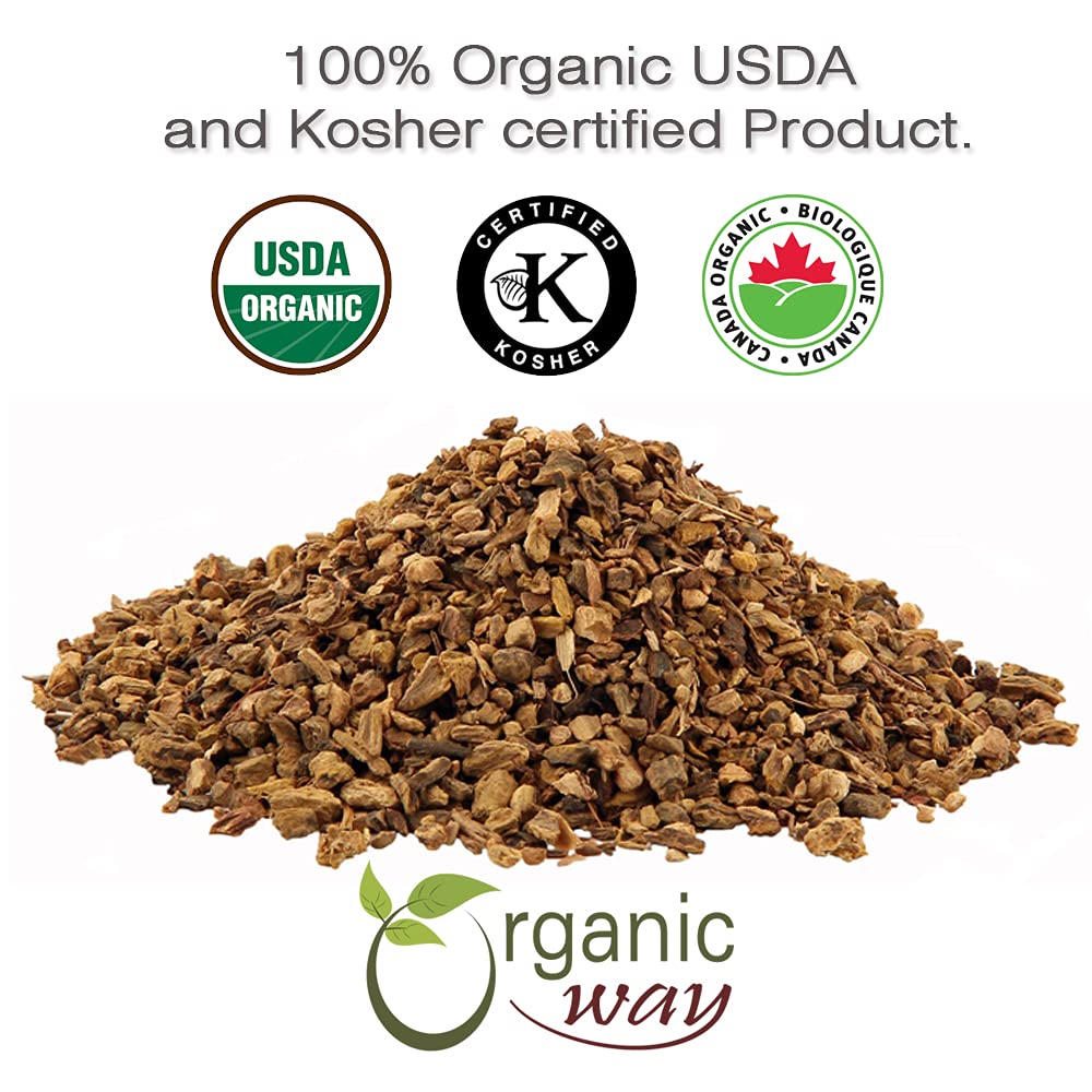 Organic Way Yellow Dock Root Cut & Sifted, Organic, Vegan, Non-GMO, Gluten-Free, 16 Oz, Kosher Certified, Origin - Albania