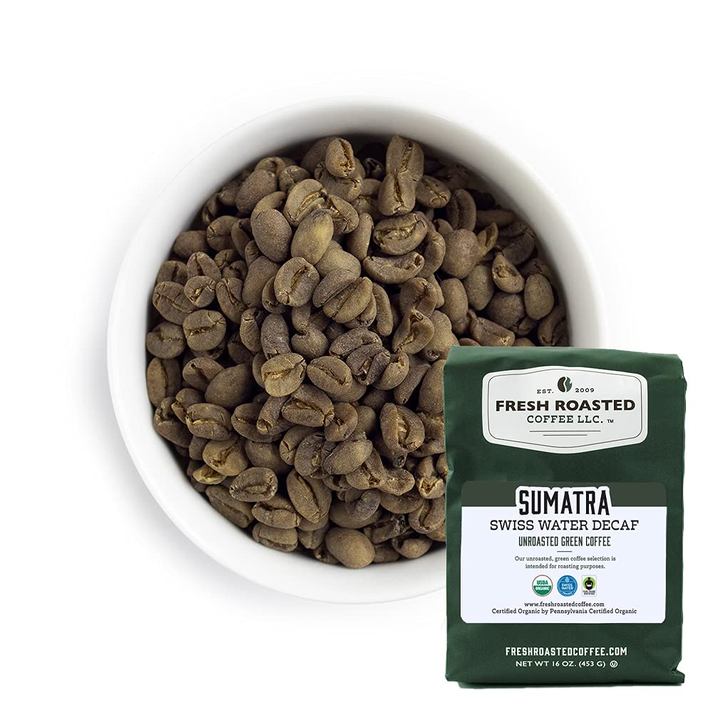 Fresh Roasted Coffee, Unroasted Water Process Decaf Home Roasting Starter Kit, Kosher