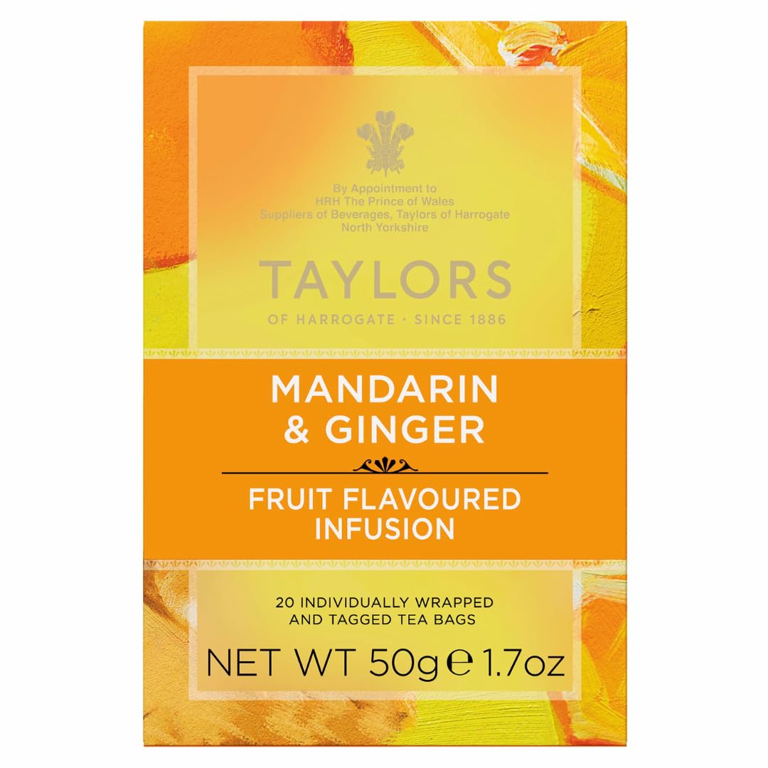 Taylors of Harrogate Mandarin & Ginger Infusion Tea, 20 Teabags, Model 5026GL, Pack of 1