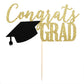 Palasasa Congrats Grad Cake Topper, 2024 Graduate Party Decorations (Gold 6.6Inch)