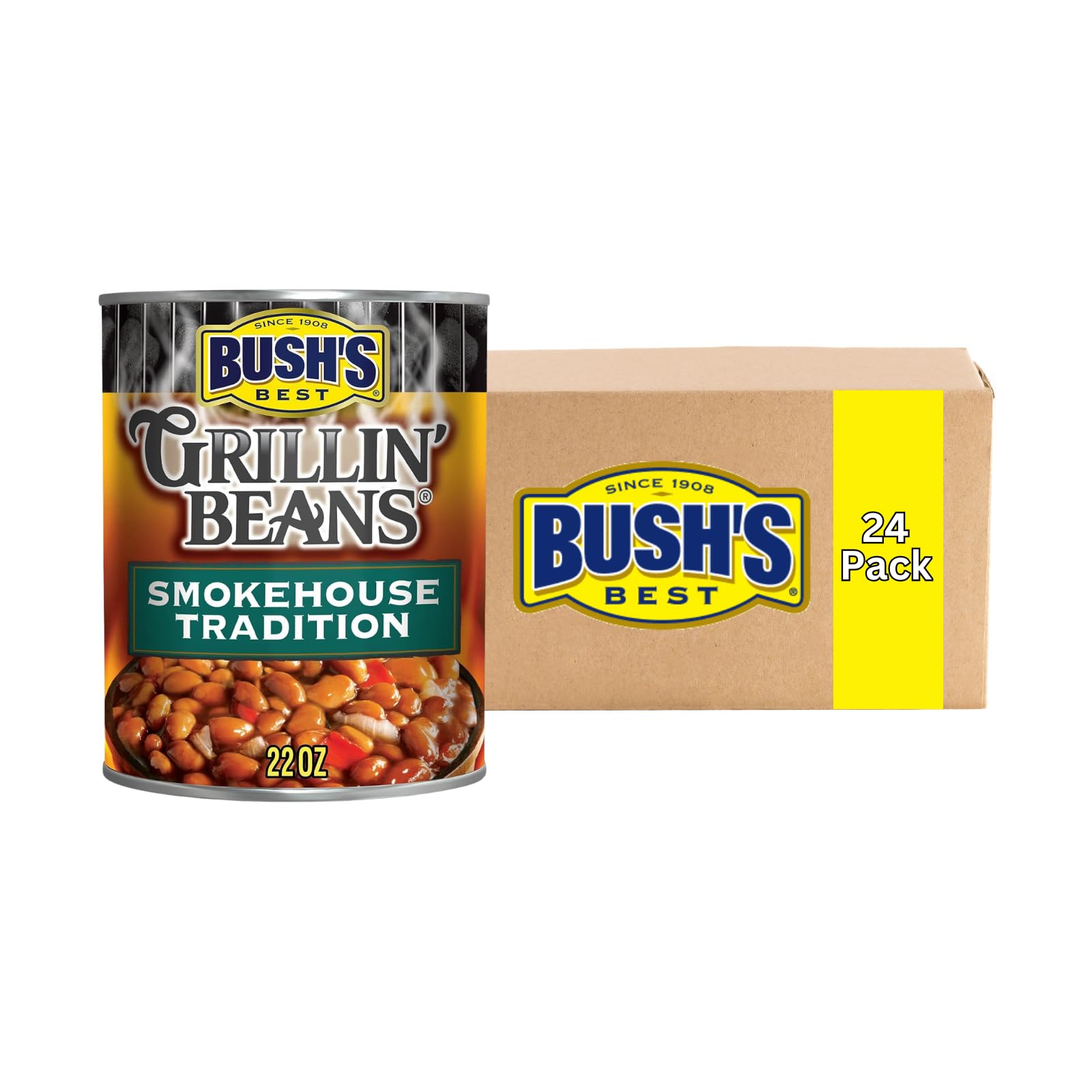 Bush's Best, Grillin' Beans - Smokehouse Tradition, 22 Oz (Pack of 24)