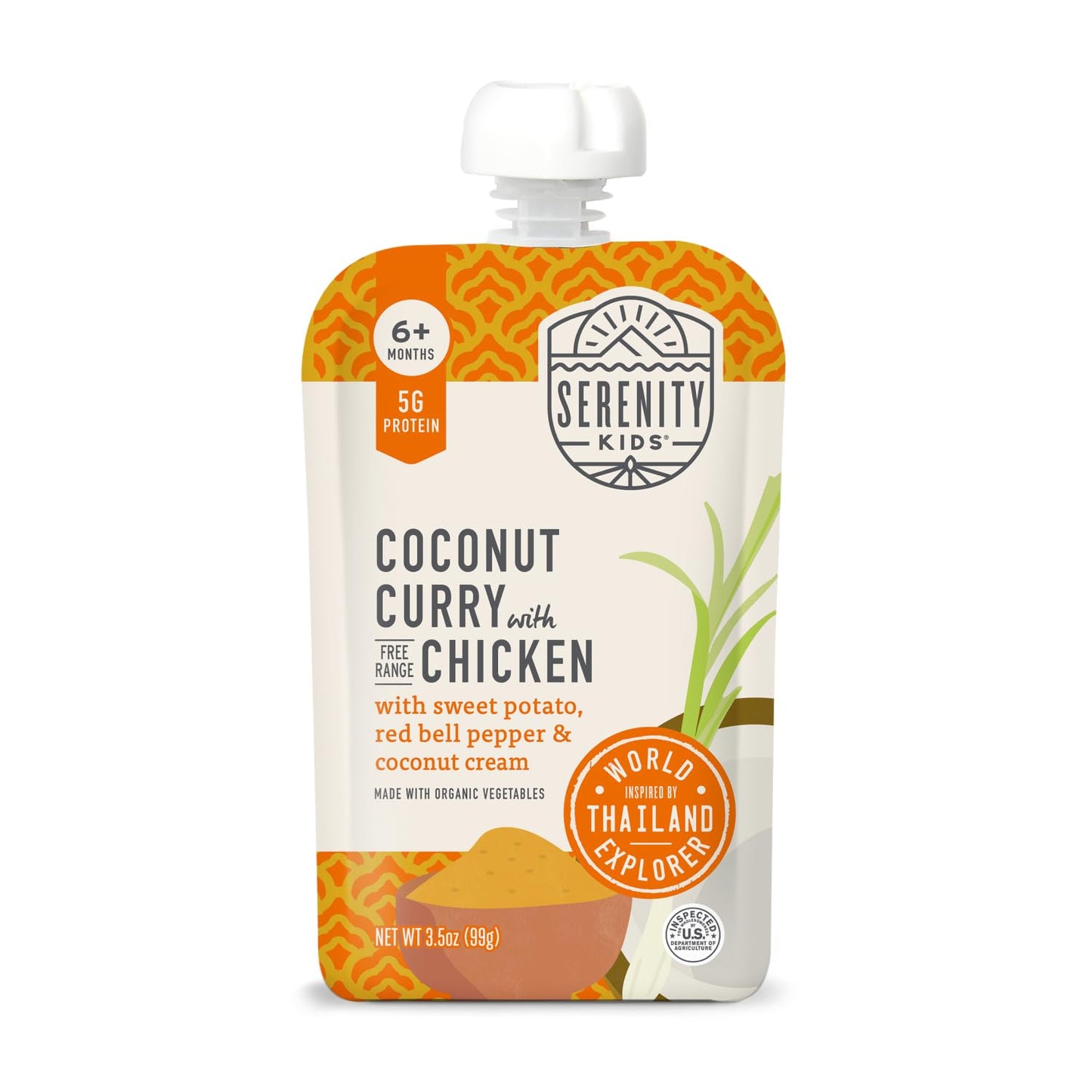 Serenity Kids 6+ Months World Explorers Baby Food Pouches Puree Made With Ethically Sourced Meats & Organic Veggies | 3.5 Ounce 