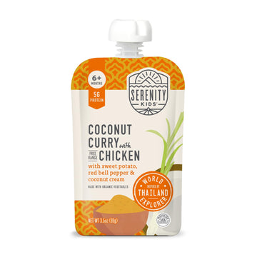 Serenity Kids 6+ Months World Explorers Baby Food Pouches Puree Made w/Ethically Sourced Meat & Organic Veggies - 3.5 Ounce BPA-