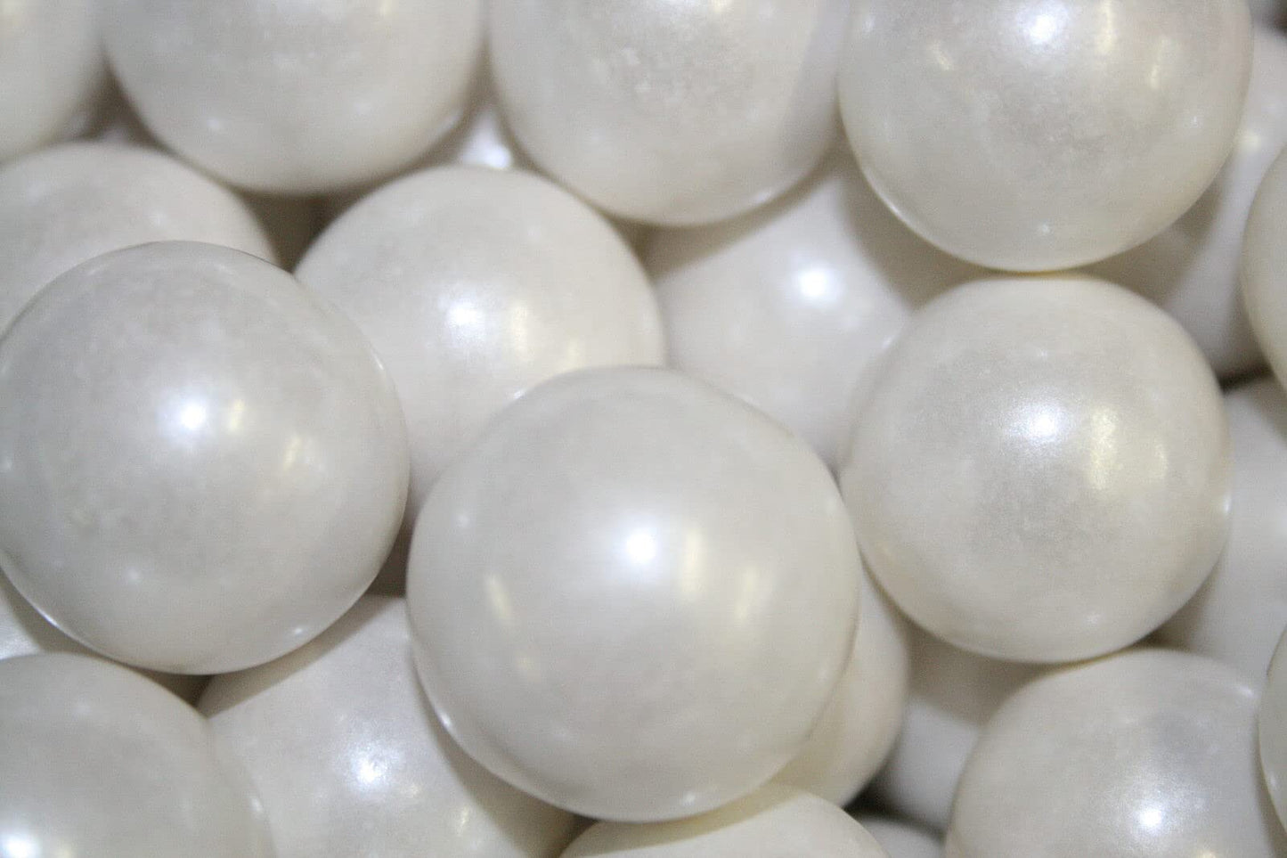Bayside Candy 1 Large Gumballs - Colored Gumball Collection - Gumball Machine - Shimmer and Solid Colors (Shimmer White/Pearl Wh