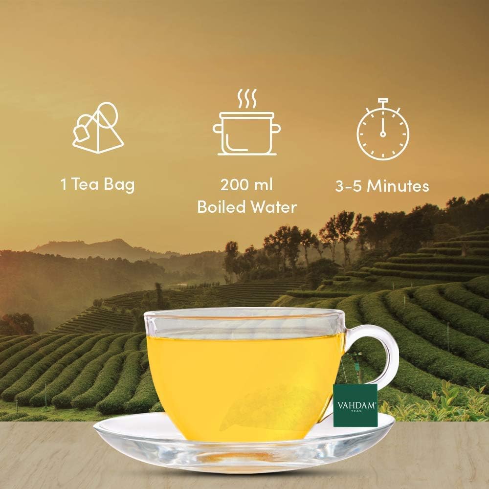Vahdam, Turmeric Spice Herbal Tea Bags (100 Pyramid Tea Bags) | Caffeine Free, Non Gmo & Gluten Free | Turmeric Ginger Tisane With Cardamom, Cinnamon, Lemongrass & Black Pepper
