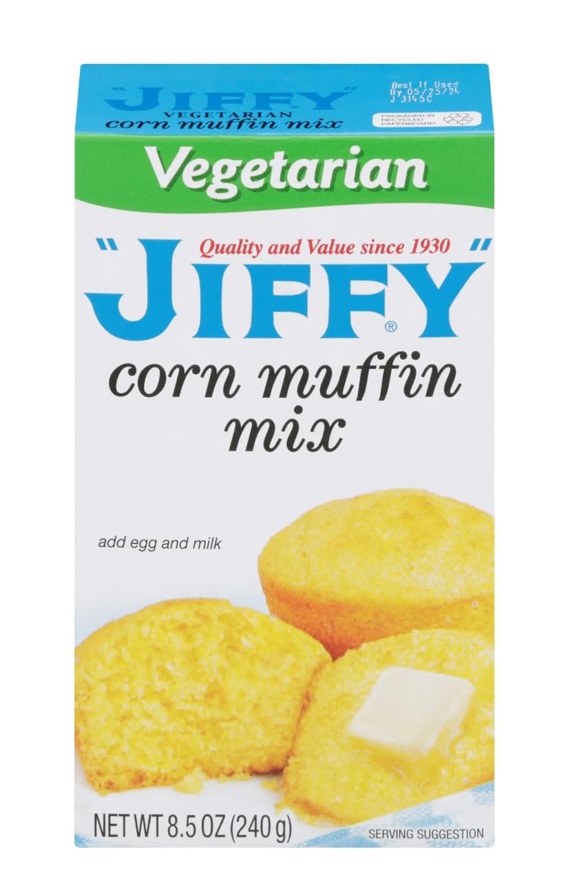 Jiffy Vegetarian Corn Muffin Mix, 8.5 oz (Pack of 4)