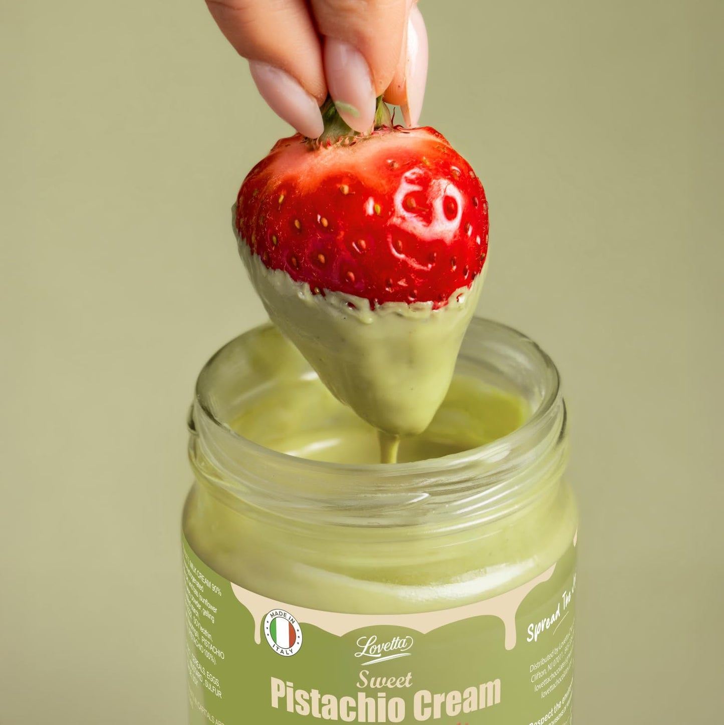 Pistachio Cream 200G (7.05 Oz) - Sweet Italian Pistachio Butter, Paste & Spread, Crema De Pistachios Dubai - Cream For Dubai Cho