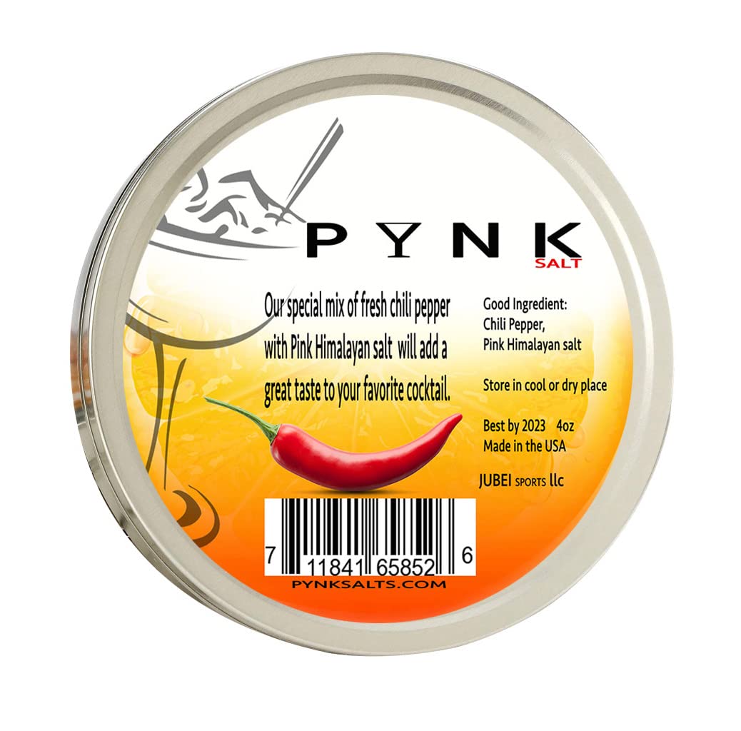 PYNK SALT Zesty Flavored Salt for Margaritas and Cocktails, 4oz Can