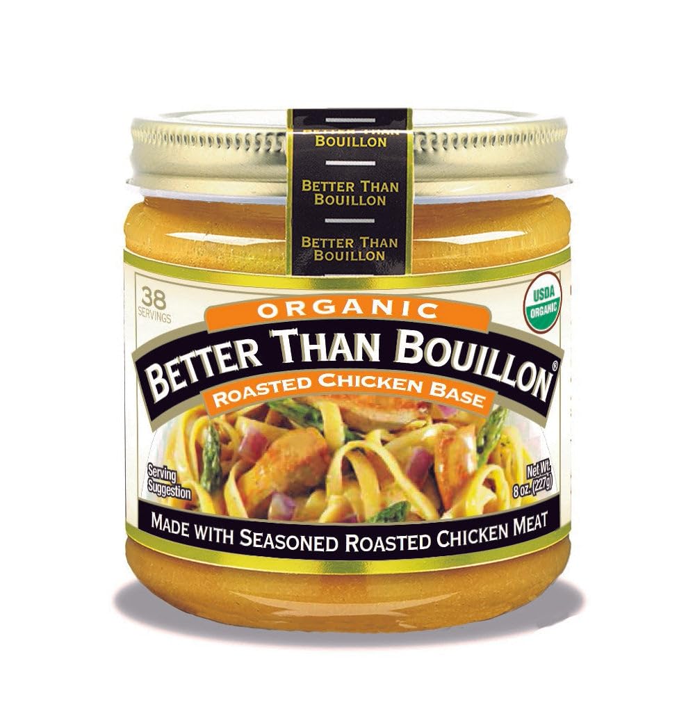 Better Than Bouillon Organic Roasted Chicken Base, 8-Ounce Jar (Pack of 6), USDA Organic, 38 Servings per Jar