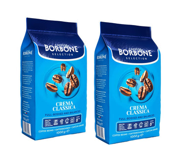 Caffe Borbone, Whole Bean Coffee Blend, Crema Classica, Medium Roast, Roasted and Freshly Packaged in Italy, 2.2 Pound Bag (Pack