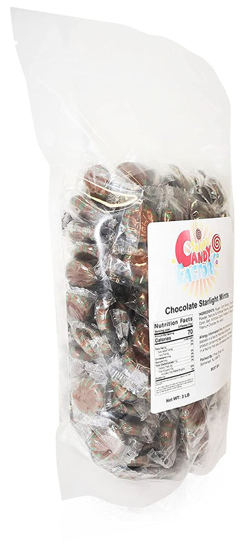 Sarah'S Candy Factory Starlight Chocolate Mints Bulk Hard Candy Discs In Resealable Bag, 3 Lbs