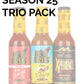 Hot Ones Season 25 Trio Pack Hot Sauce, Made With All Natural Ingredents, 5 Fl Oz Bottles (3-Pack)