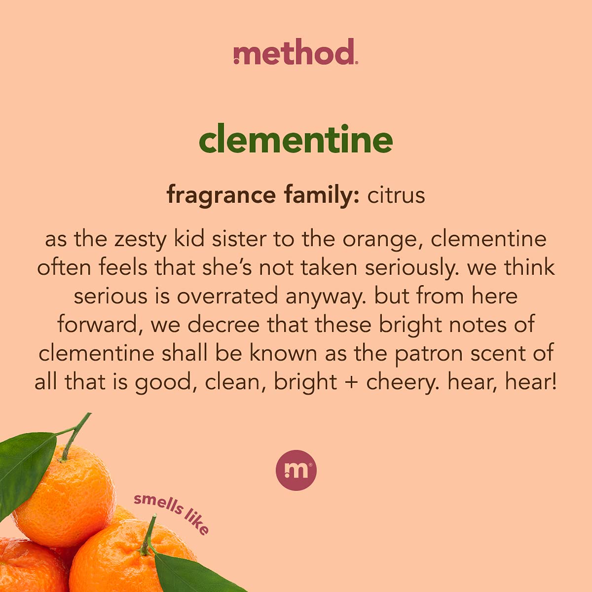 Method Gel Dish Soap, Clementine, Biodegradable Formula, Tough On Grease, 18 Fl Oz (Pack Of 6)