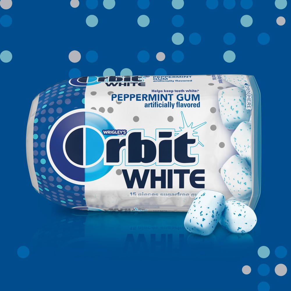 Orbit White Peppermint Sugar Free Chewing Gum, 15 Count (9 Pack)