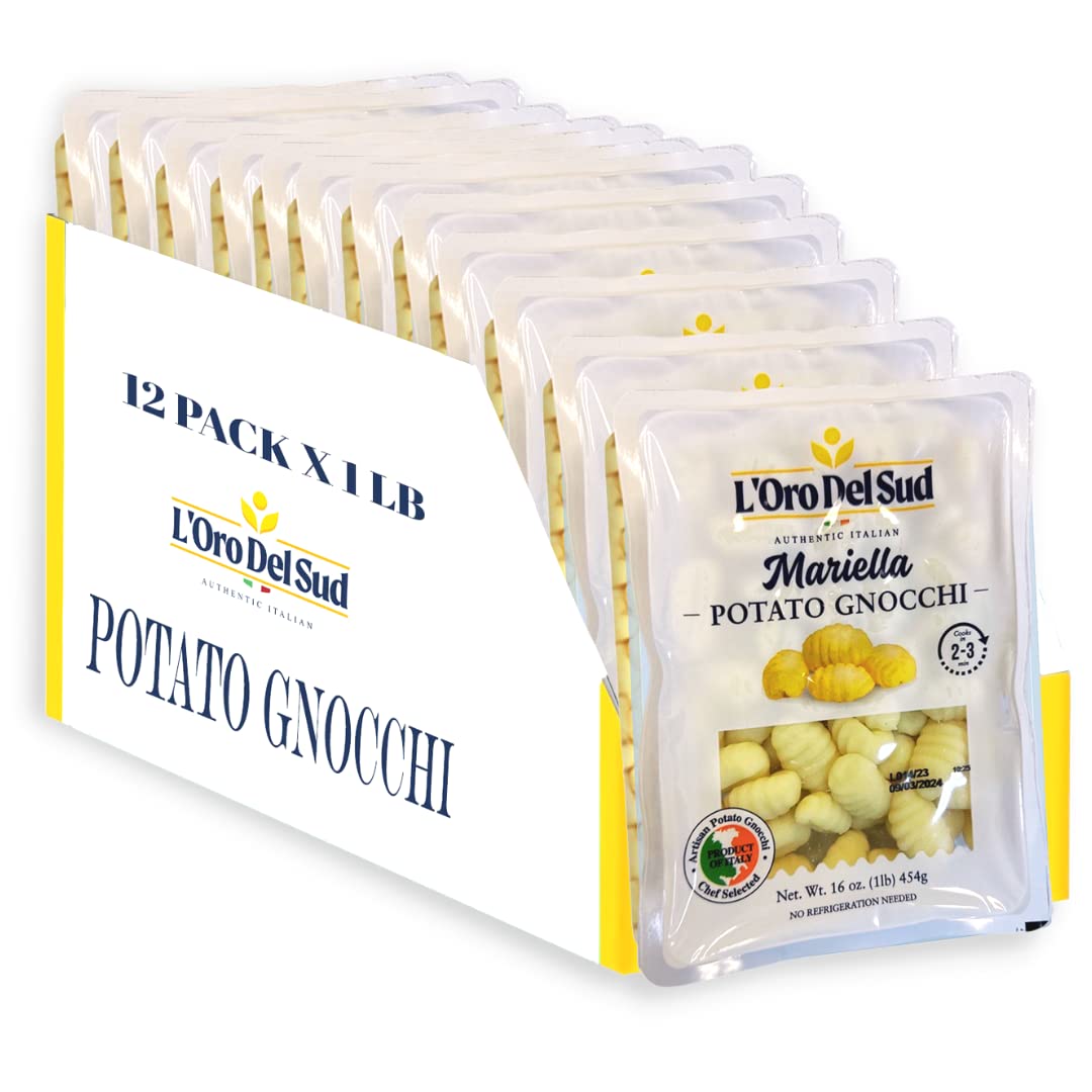 L'Oro Del Sud Pack Of 12, Potato Gnocchi, Cooks In 2-3 Minutes, Shelf Stable, Mariella 12 Pack X 1 Lb