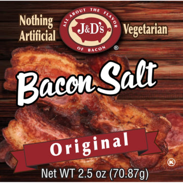 J&Ds Bacon Salt, Original, 2.6 Ounce, Bacon-Flavored Seasoning Salt, Vegan, Vegetarian, Kosher