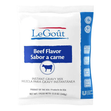 LeGout Beef Instant Gravy Mix No Artificial Flavors, 0g Trans Fat, 12 Ounce (Pack of 8)