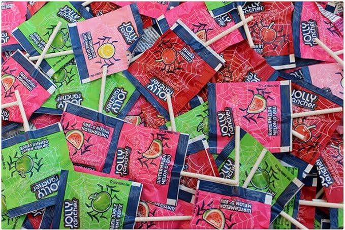 Bulk Lollipops. jolly Assorted Fruit Flavors Flat Round Pops Suckers - Variety Pack - Watermelon, Pink Lemonade, Green Apple, Ch