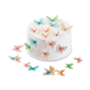 Yocity 40Pcs Edible Wafer Paper Butterflies Cake Toppers Edible Butterfly Cake Cupcake Topper Baby Shower Kids Birthday Wedding