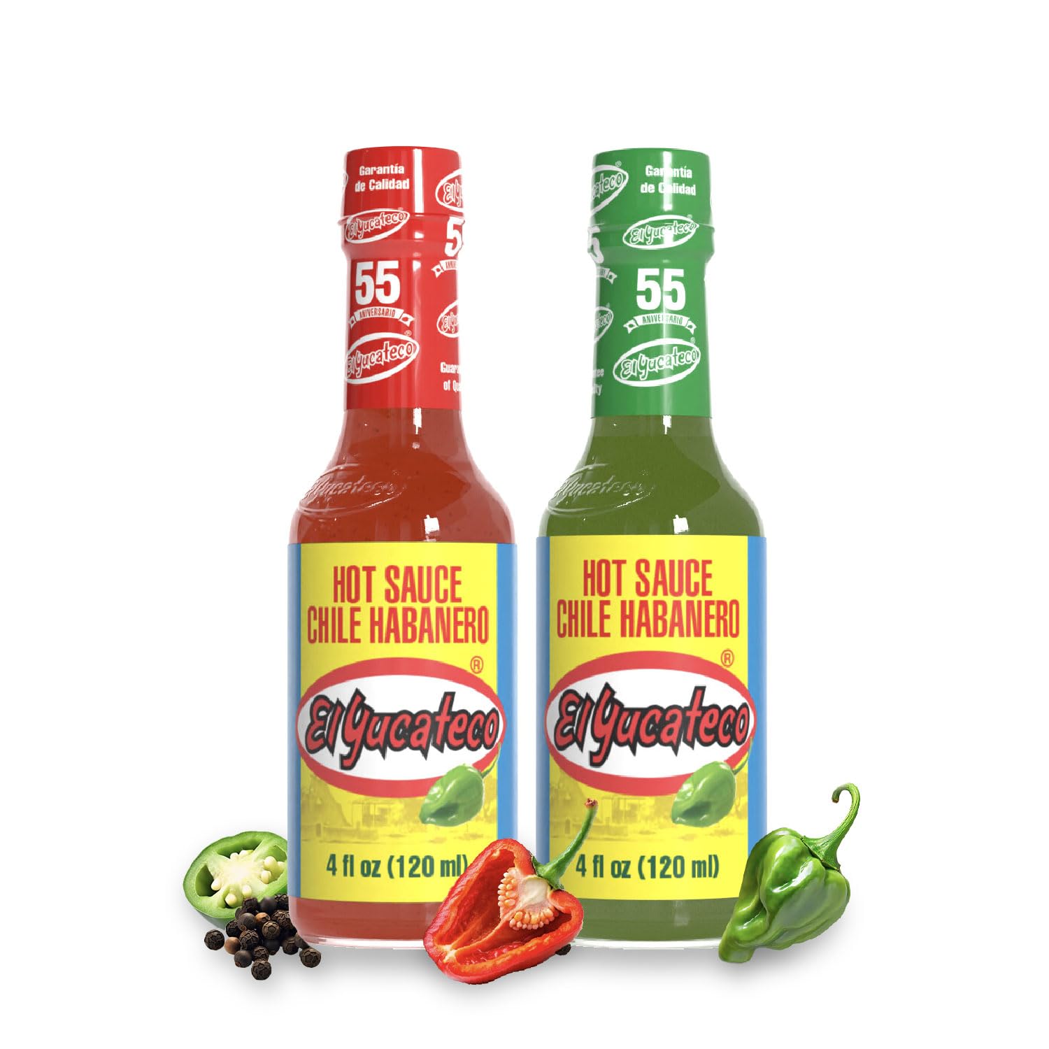 EL YUCATECO Hot Sauce, Aauthentic Mexican Hot Sauce Flavor, Bold Taste with Real Habanero Salsa, Fiery kick in every drop, Spicy