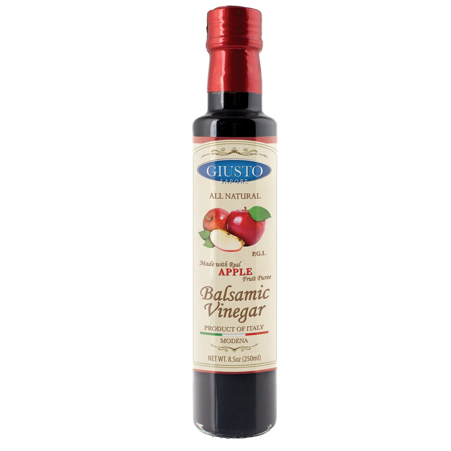 Giusto Sapore Apple Balsamic Vinegar - All Natural, 8.5oz, Imported from Italy