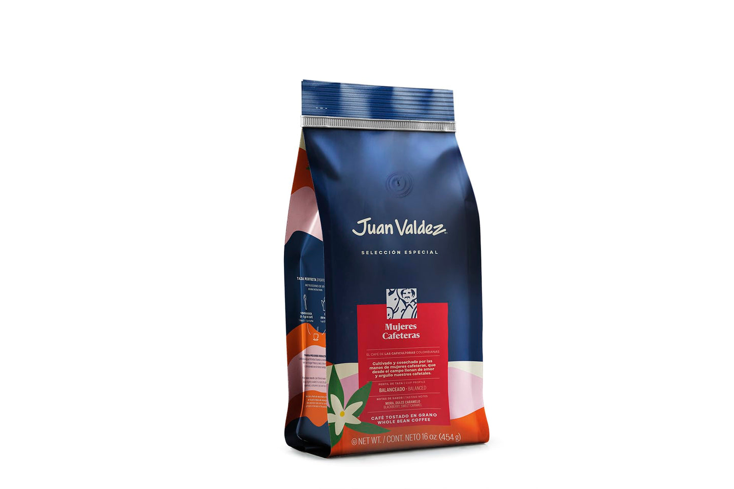 Juan Valdez Whole Bean Coffee, Balanced Roast, 16 Ounce - Premium Colombian Coffee with Vanilla, Cherry, Blackberry, and Caramel Notes