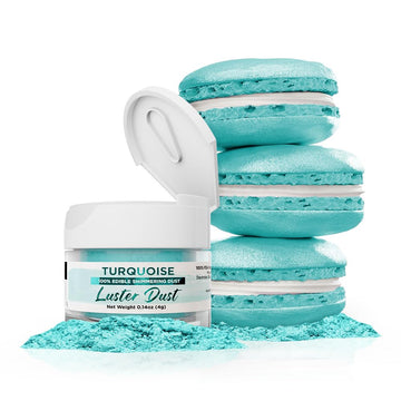 Luster Dust - Turquoise (4g 1x Jar) | Edible Vegan Dust & Paint for Cake Decorating, Ice Cream, Desserts, Cocktails and Beverage