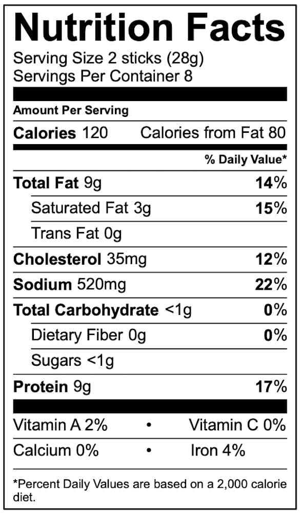 CATTLEMANS CUT Hunters Sausage Sticks, 8 Ounce - Savory Snack, Perfect for On-the-Go