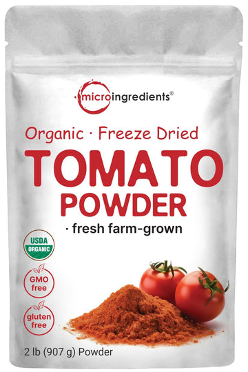Organic Tomato Powder, 2lbs | Fresh Freeze-Dried Farm Grown Tomatoes Source | Raw Savory Flavor | Great for Cooking or Baking | 