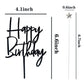 Set of 1 Black Acrylic Happy birthday Cake Topper 5 pcs silvery Star Cake Cupcake Topper(Black 1)