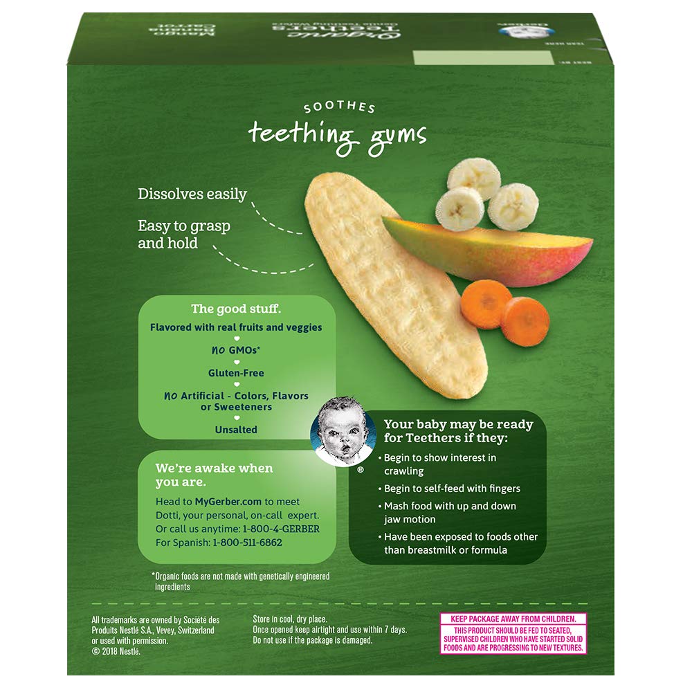 Gerber Organic & Non-Organic Gentle Teething Wafers Bundle (6 Packs)
