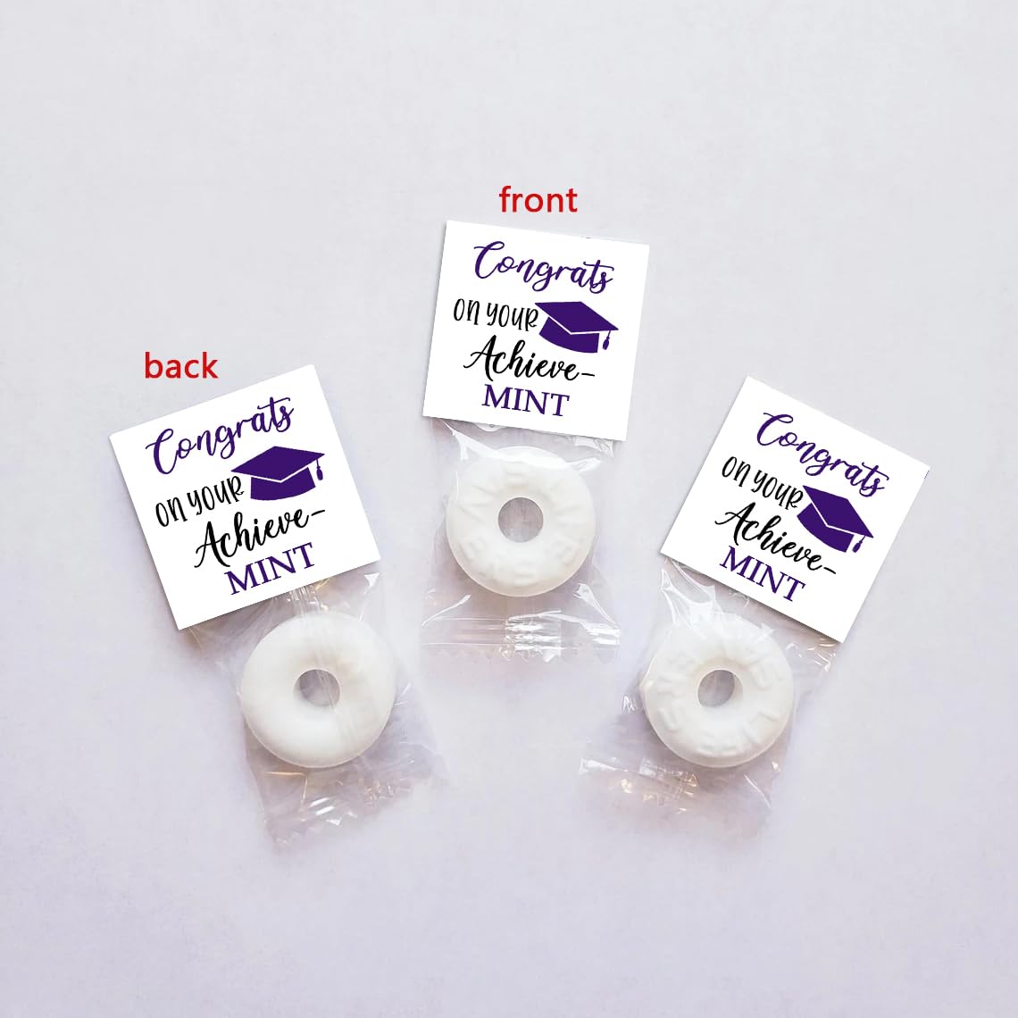 Graduation Mint Favors, Graduation Mint Party Decorations, Black Purple Gifts Decor For Woman, Mint Toppers In Bulk For Graduati