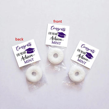 Graduation Mint Favors, Graduation Mint Party Decorations, Black Purple Gifts Decor For Woman, Mint Toppers In Bulk For Graduati