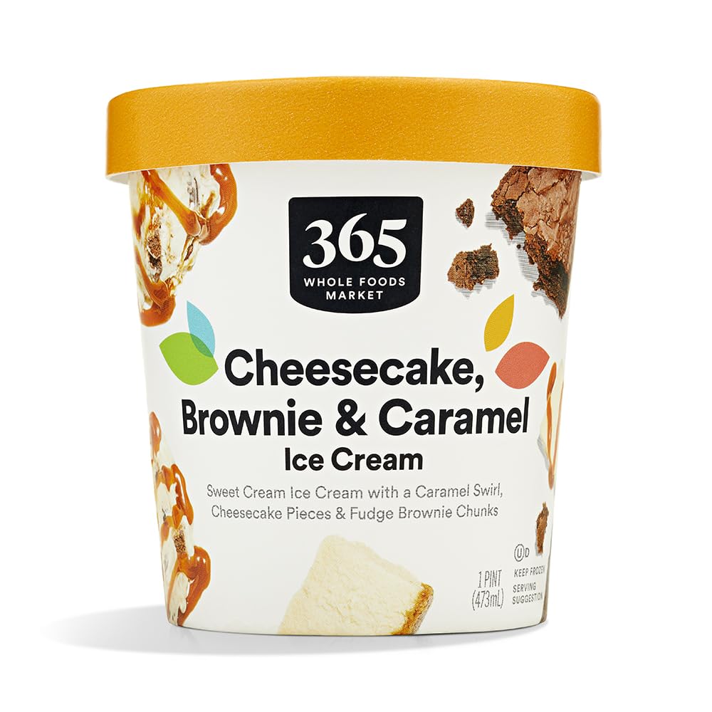 365 by Whole Foods Market Cheesecake, Brownie & Caramel Ice Cream, 1 PT