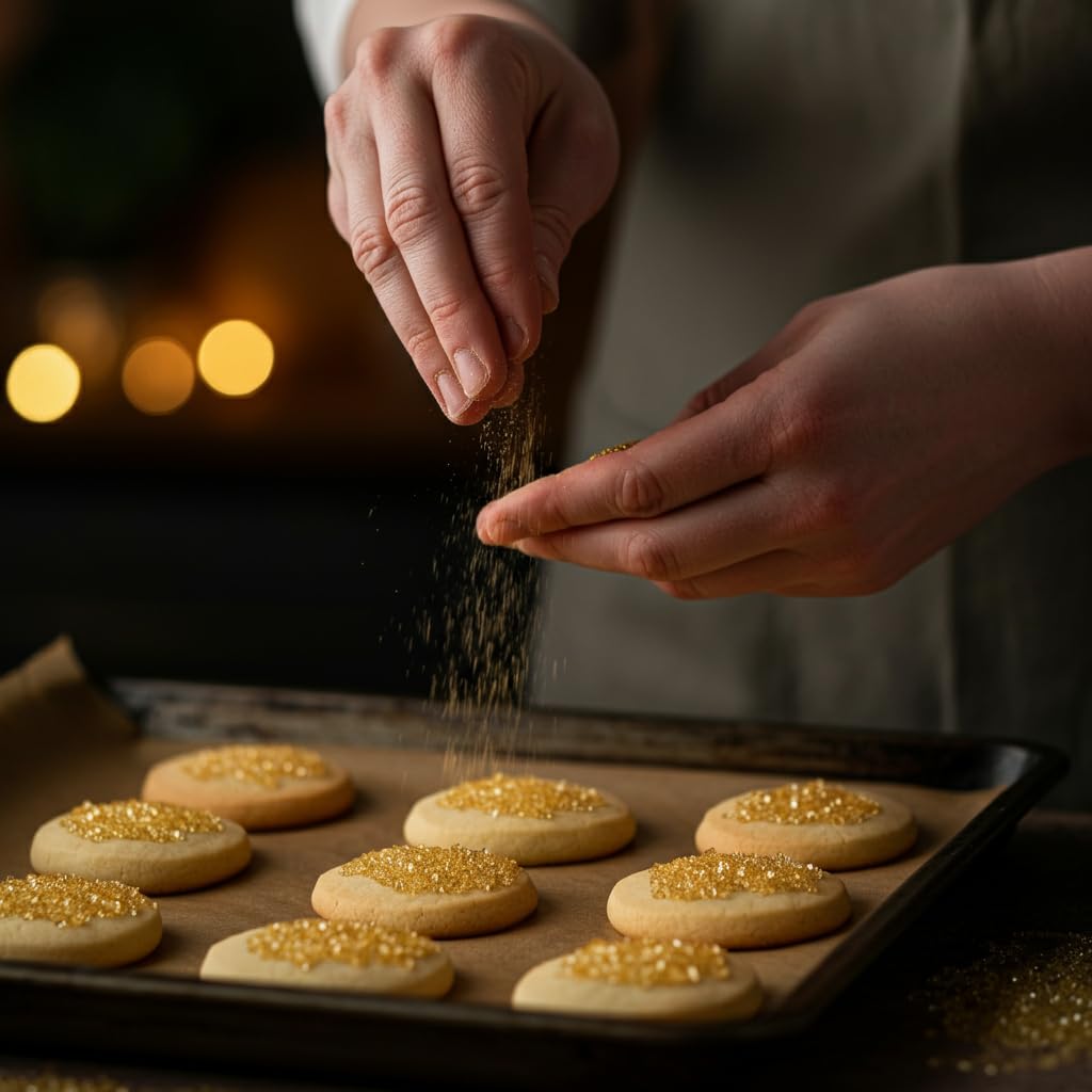 Bakerpan Gold Sanding Sugar For Baking & Cookie Decorating - 5 Ounce Edible Gold Sugar Sprinkles For Cookies, Cakes, Cocktails (