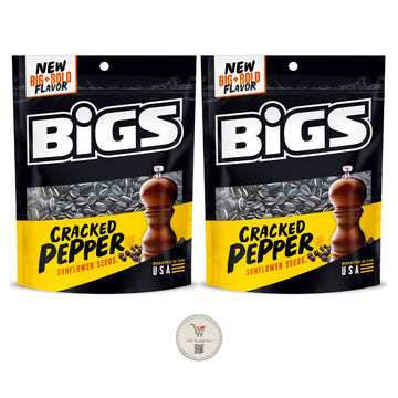 BIGS Sunflower Seeds, Keto Friendly 5.35 oz Bags (Pack of 2) (Sea Salt & Black Pepper)